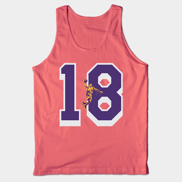 lakers number 18 Tank Top by Basketball-Number